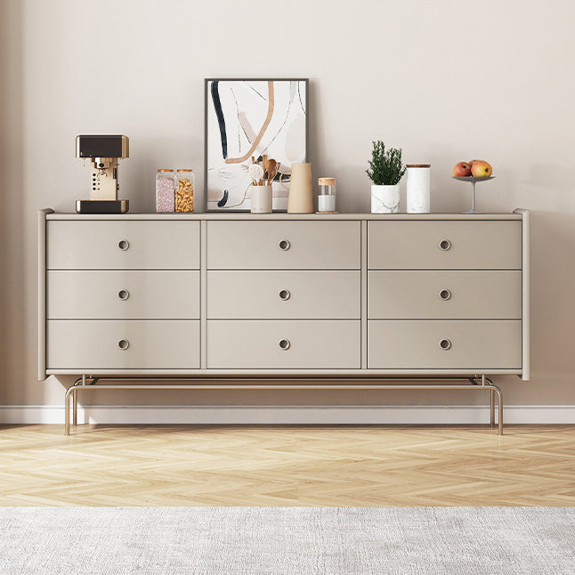 Contemporary Horizontal Double Dresser Black/Gray Dresser with Storage for Home