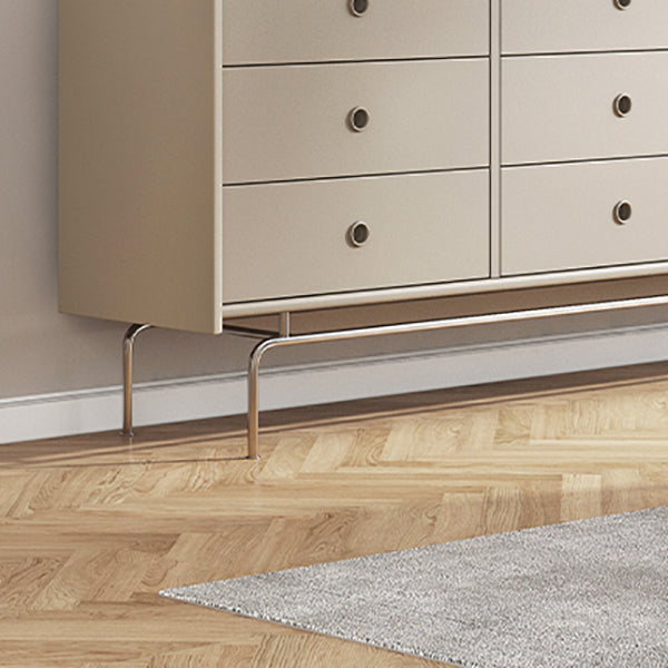 Contemporary Horizontal Double Dresser Black/Gray Dresser with Storage for Home