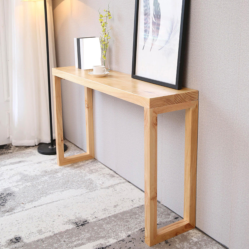 12 inch Wide Accent Table Mid-Century Modern Rectangle Wooden Console Table for Hall