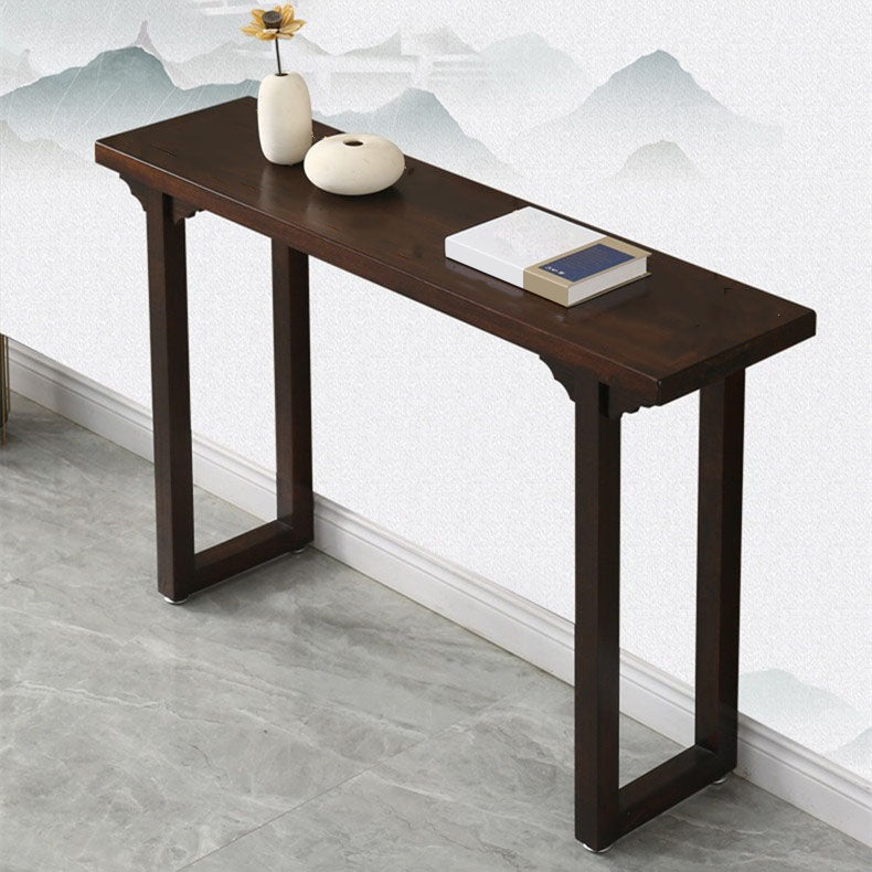 12 inch Wide Accent Table Mid-Century Modern Rectangle Wood Console Table for Hall