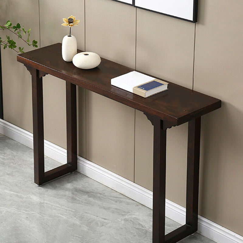 12 inch Wide Accent Table Mid-Century Modern Rectangle Wood Console Table for Hall