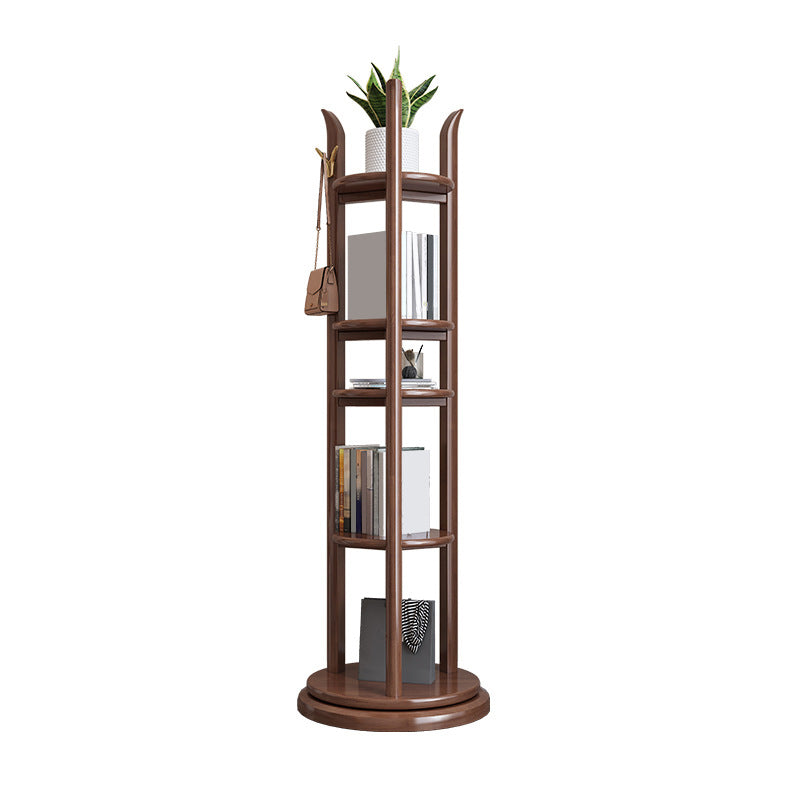 4 Shelves Etagere Bookcase Wooden Contemporary Open Back Bookshelf