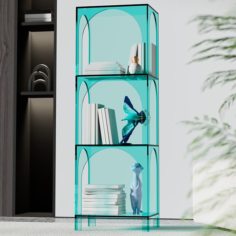 Closed Back Standard Bookshelf Acrylic Bookcase with Shelves for Study Room