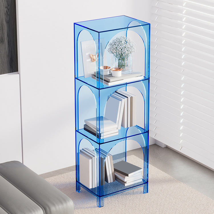 Closed Back Standard Bookshelf Acrylic Bookcase with Shelves for Study Room