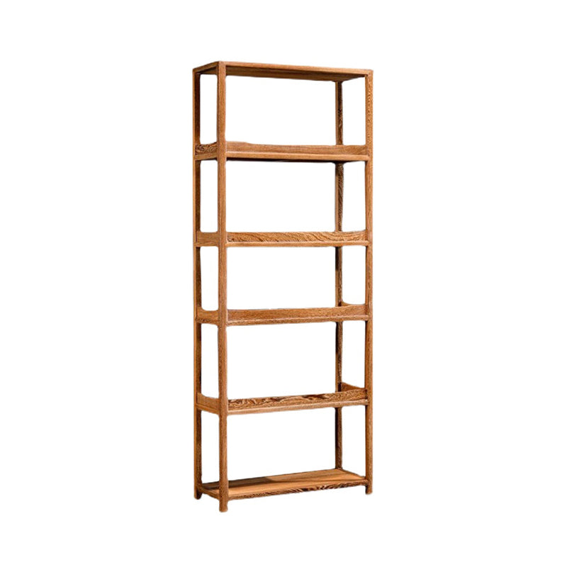Contemporary Open Back Bookshelf Etagere Wooden Bookcase with Shelves