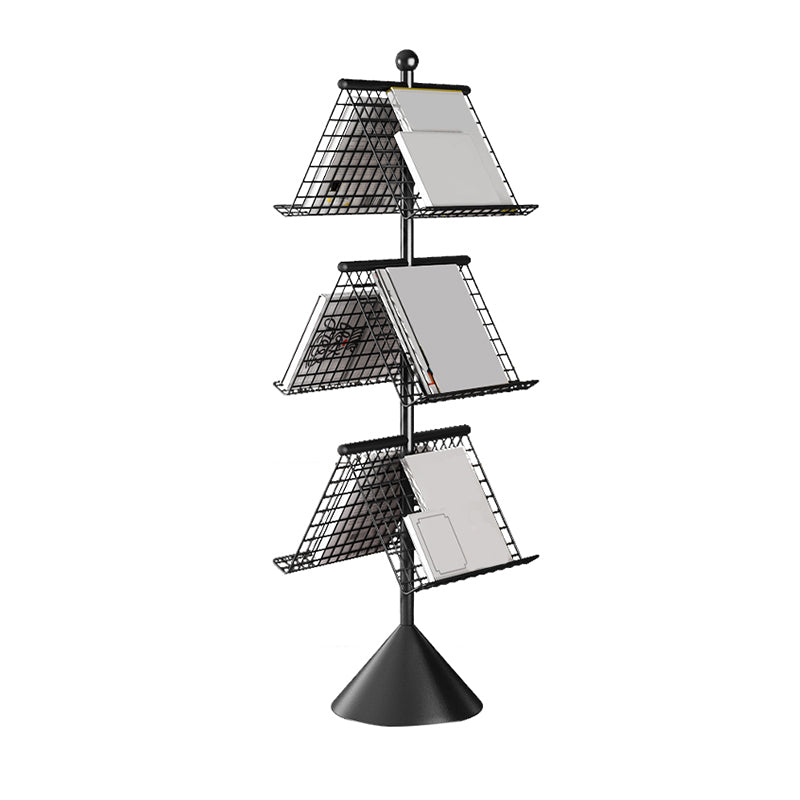 Glam Metal Shelf Bookcase Closed Back Book Shelf for Home Office