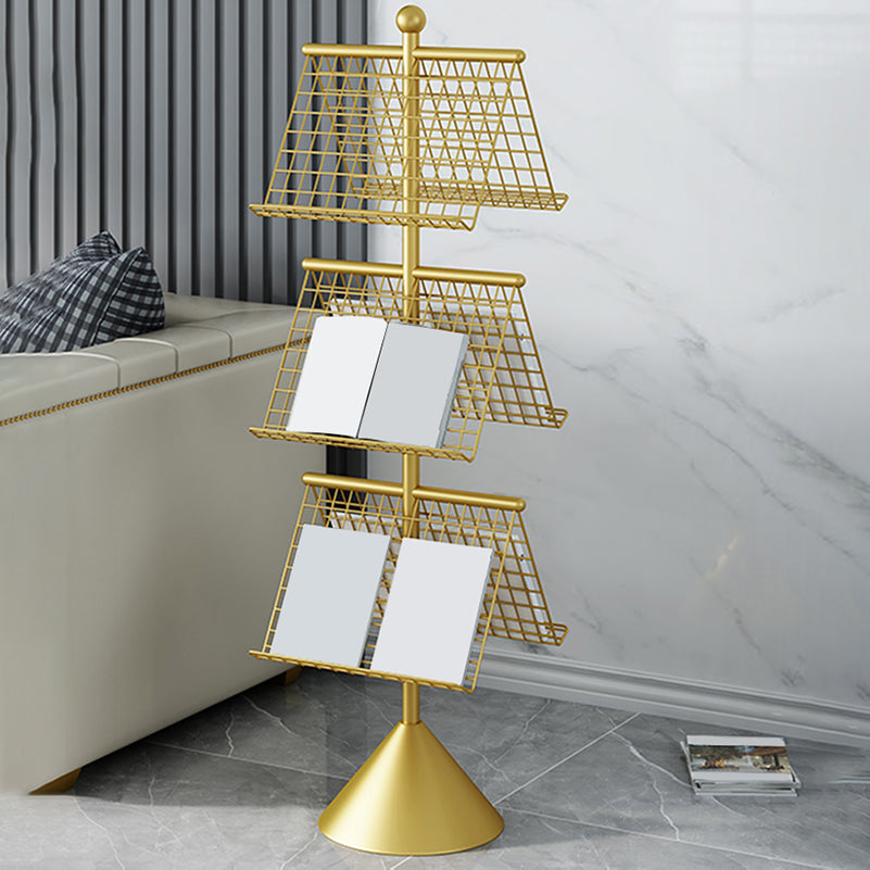 Glam Metal Shelf Bookcase Closed Back Book Shelf for Home Office