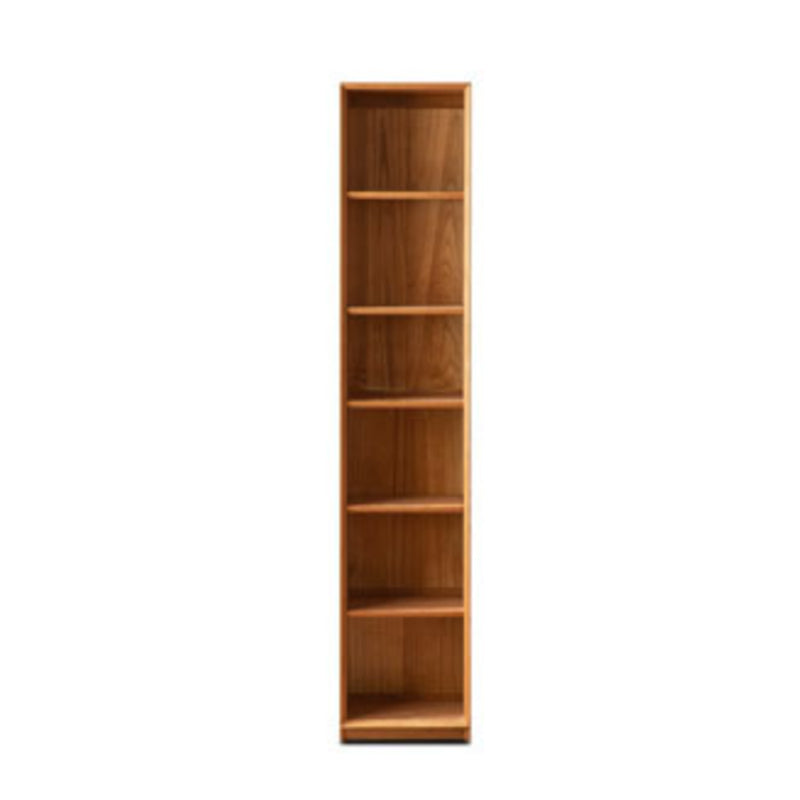Closed Back Bookcase Standard Wooden Contemporary Natural Bookshelf