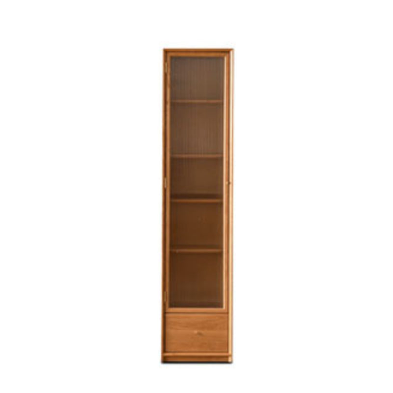Closed Back Bookcase Standard Wooden Contemporary Natural Bookshelf