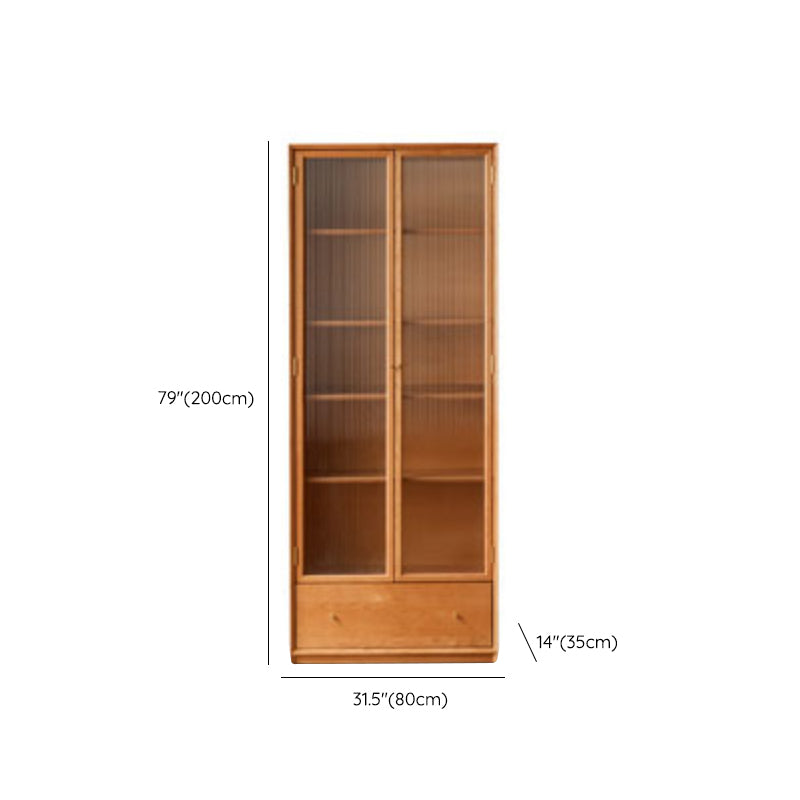 Closed Back Bookcase Standard Wooden Contemporary Natural Bookshelf
