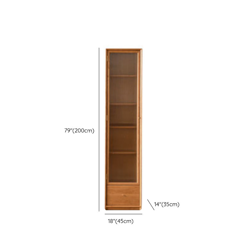 Closed Back Bookcase Standard Wooden Contemporary Natural Bookshelf