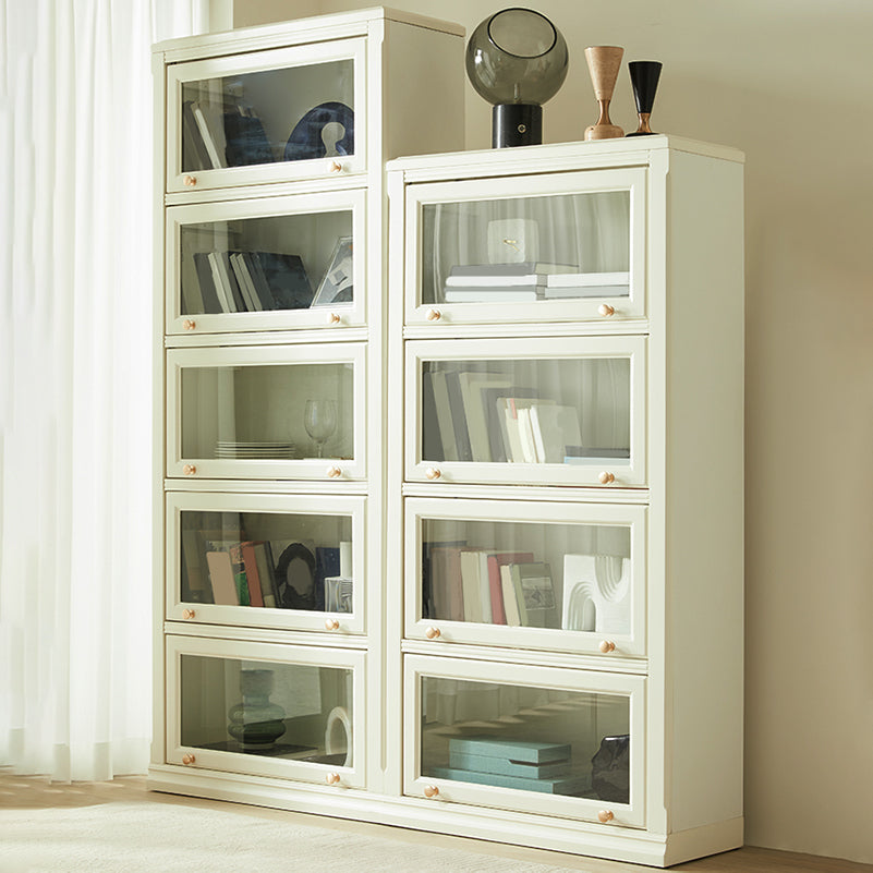 White Standard Bookcase Contemporary Wooden Bookshelf with Shelves