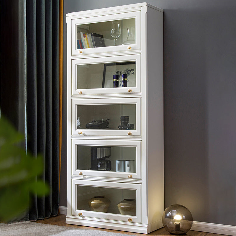 White Standard Bookcase Contemporary Wooden Bookshelf with Shelves