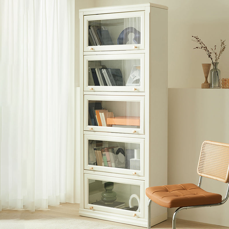 White Standard Bookcase Contemporary Wooden Bookshelf with Shelves