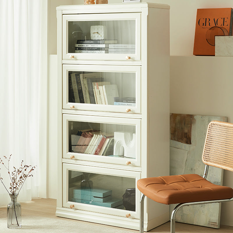 White Standard Bookcase Contemporary Wooden Bookshelf with Shelves