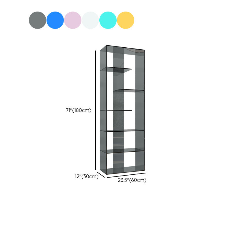 Contemporary Open Back Standard Bookshelf Acrylic Bookcase for Study Room