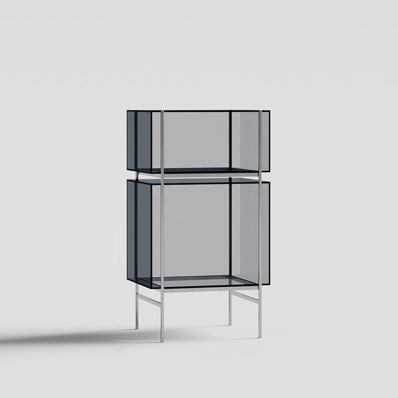 Contemporary Closed Back Standard Bookshelf Acrylic Bookcase with Shelves for Study Room