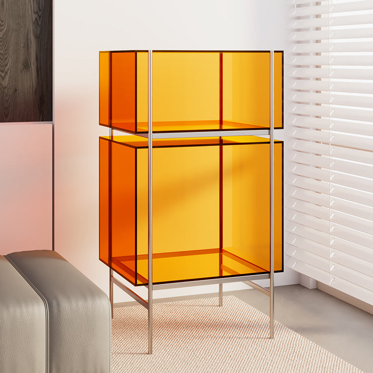 Contemporary Closed Back Standard Bookshelf Acrylic Bookcase with Shelves for Study Room