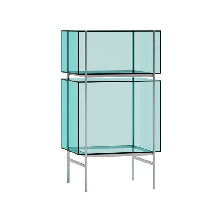 Contemporary Closed Back Standard Bookshelf Acrylic Bookcase with Shelves for Study Room