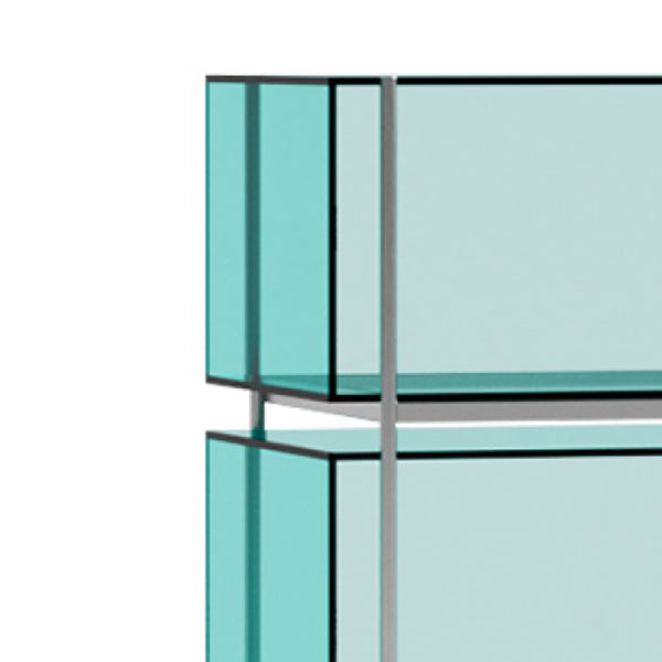 Contemporary Closed Back Standard Bookshelf Acrylic Bookcase with Shelves for Study Room