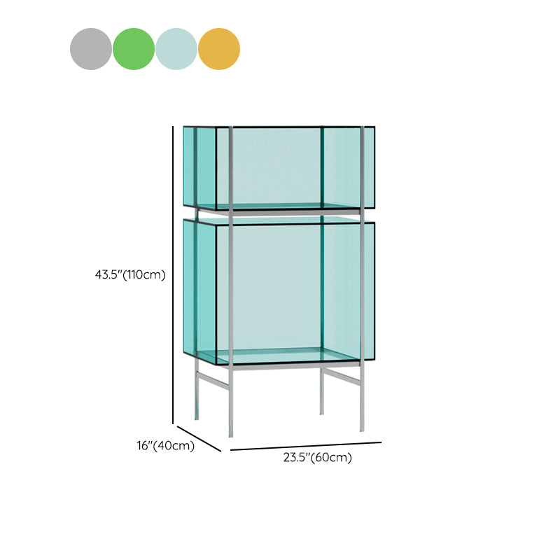 Contemporary Closed Back Standard Bookshelf Acrylic Bookcase with Shelves for Study Room