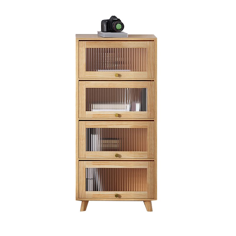 Natural Standard Bookshelf Wooden Modern Closed Back Bookcase