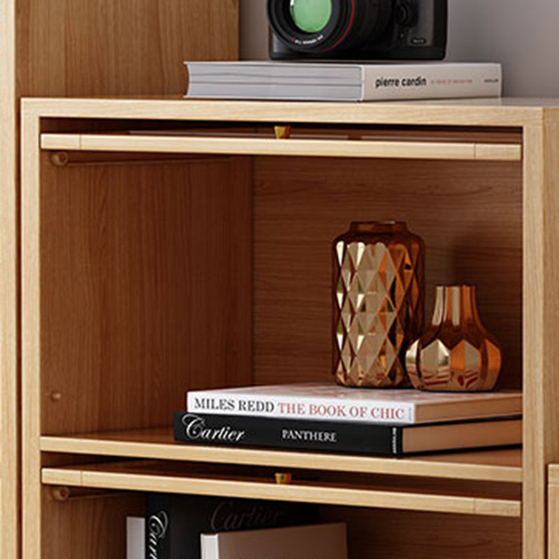Natural Standard Bookshelf Wooden Modern Closed Back Bookcase