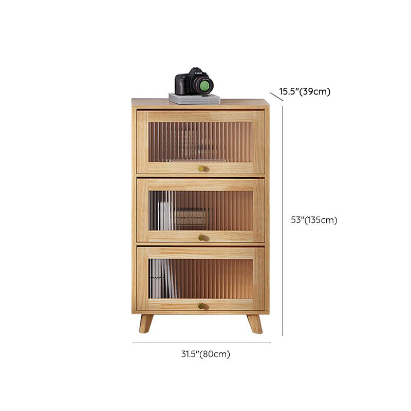Natural Standard Bookshelf Wooden Modern Closed Back Bookcase