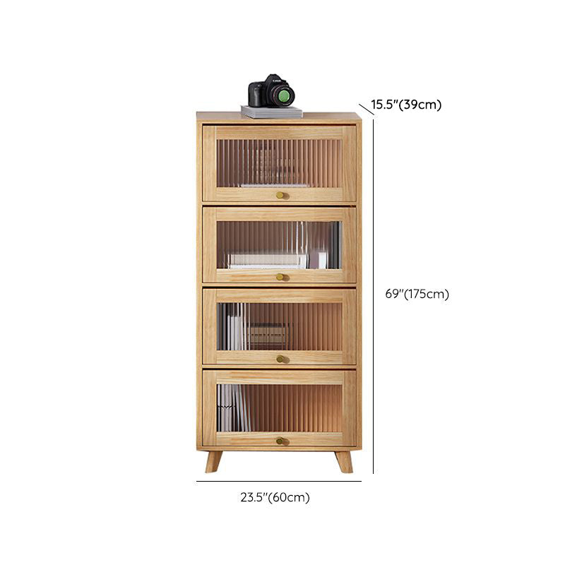 Natural Standard Bookshelf Wooden Modern Closed Back Bookcase