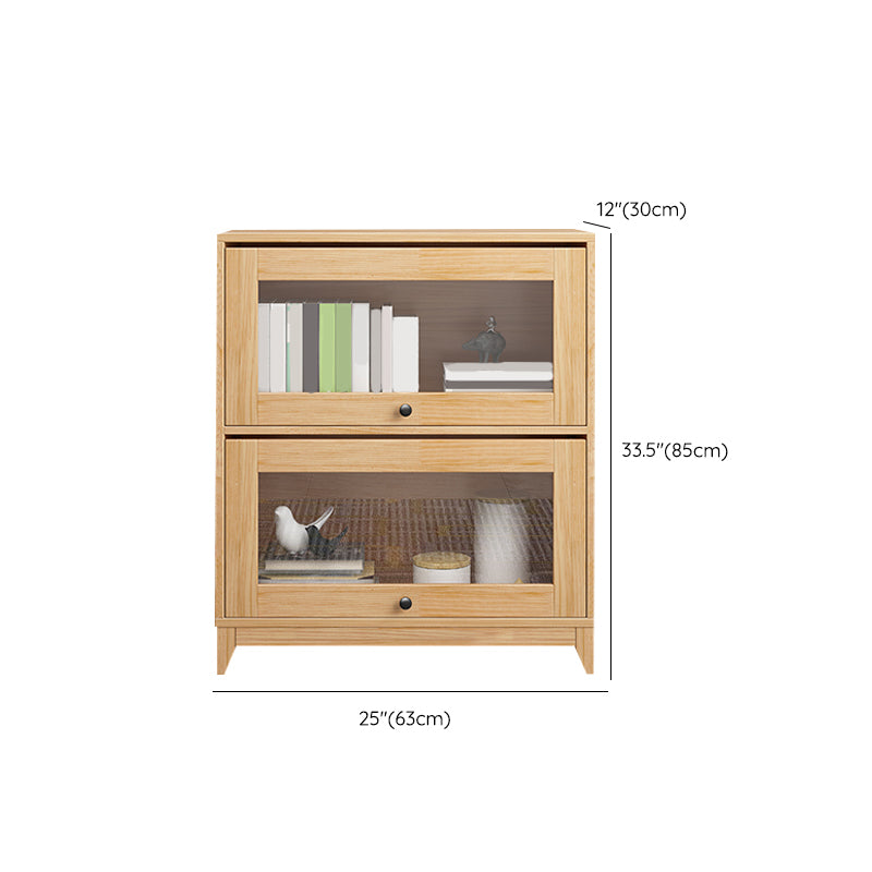 Natural Standard Bookshelf Wooden Modern Closed Back Bookcase