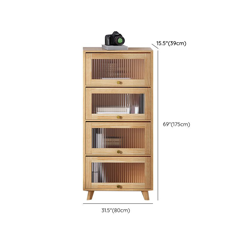 Natural Standard Bookshelf Wooden Modern Closed Back Bookcase