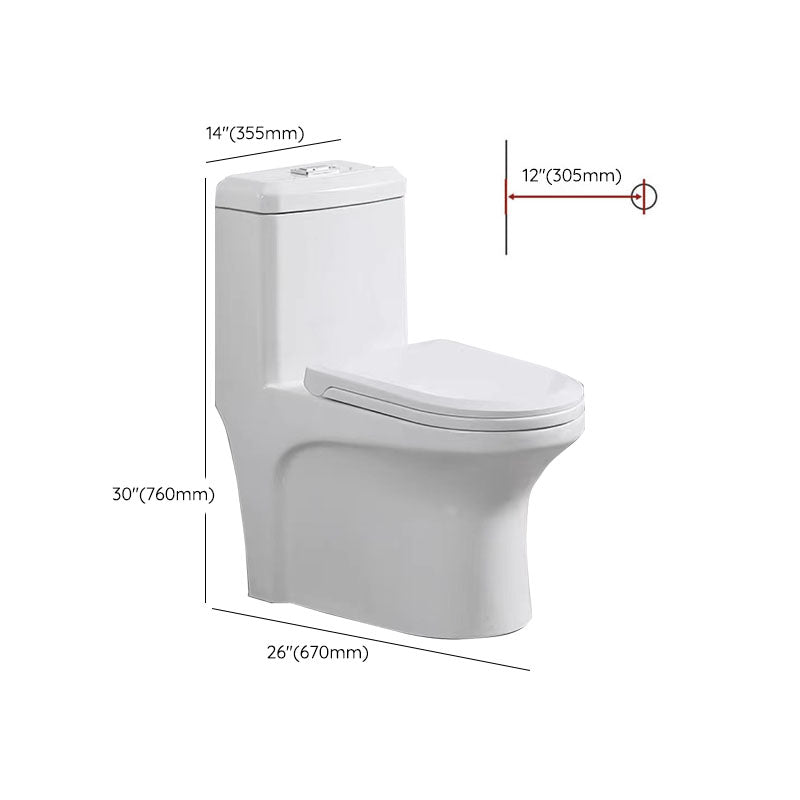 One Piece Toilet Modern Flush Toilet Floor Mounted Siphon Jet Urine Toilet