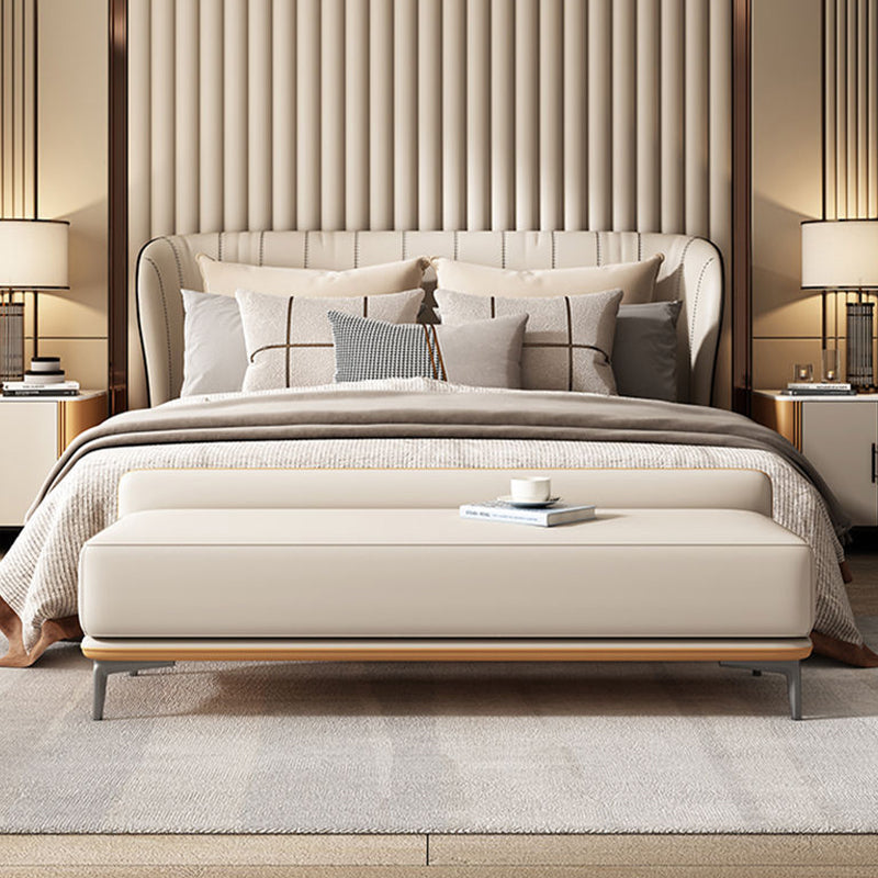 Modern Style Cushioned Seating Bench Rectangle Entryway and Bedroom Bench