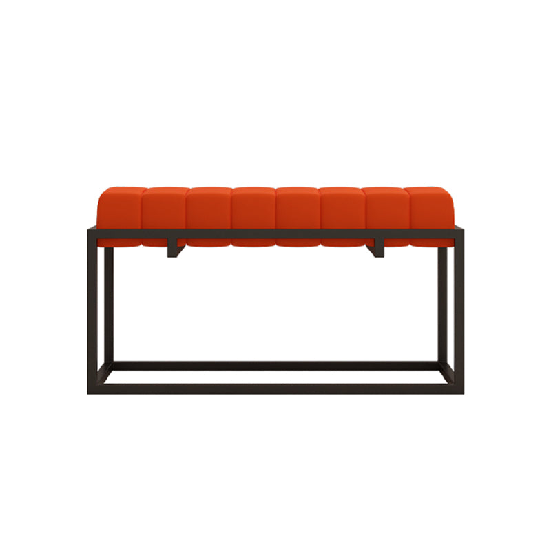 Modern Entryway Bench Cushioned Metal Rectangle Shoe Storage Seating Bench