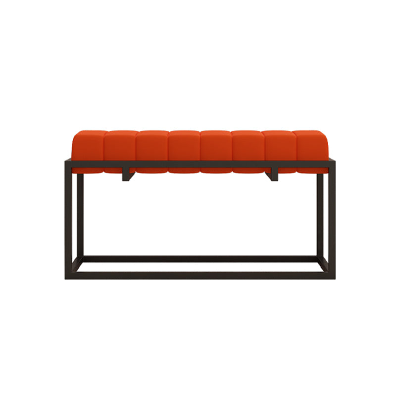 Modern Entryway Bench Cushioned Metal Rectangle Shoe Storage Seating Bench