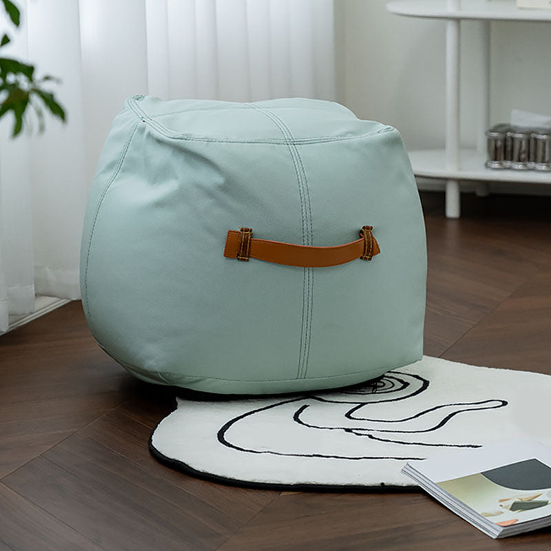 Glam Pouf Ottoman Faux Leather Stain Resistant Upholstered Solid Color Square Ottoman