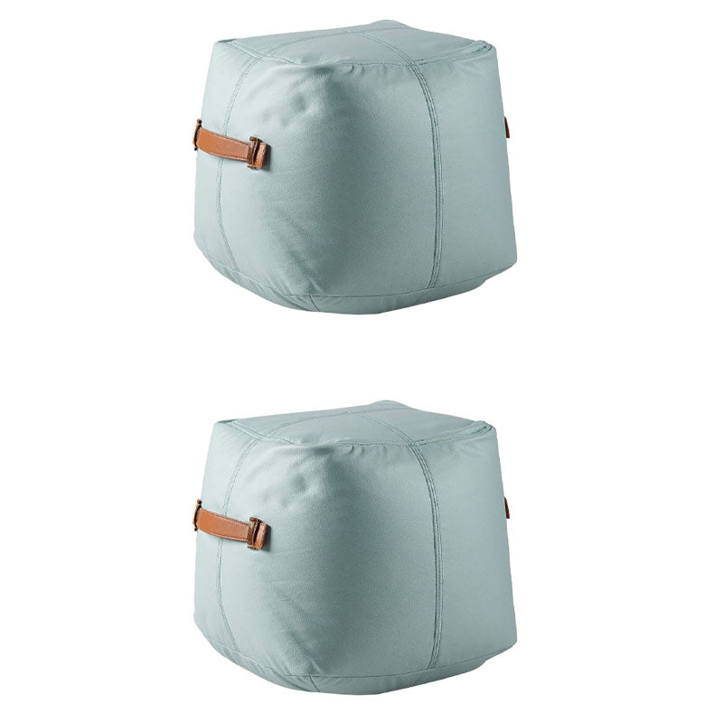 Glam Pouf Ottoman Faux Leather Stain Resistant Upholstered Solid Color Square Ottoman