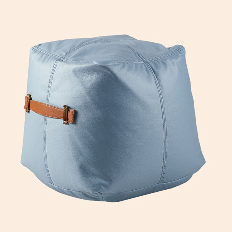 Glam Pouf Ottoman Faux Leather Stain Resistant Upholstered Solid Color Square Ottoman