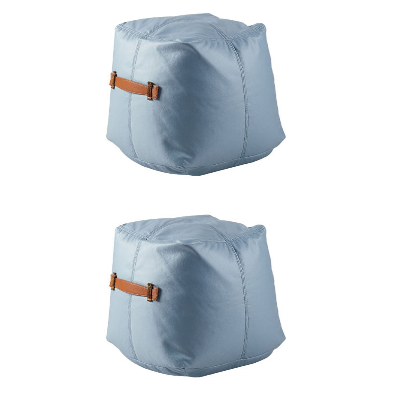 Glam Pouf Ottoman Faux Leather Stain Resistant Upholstered Solid Color Square Ottoman