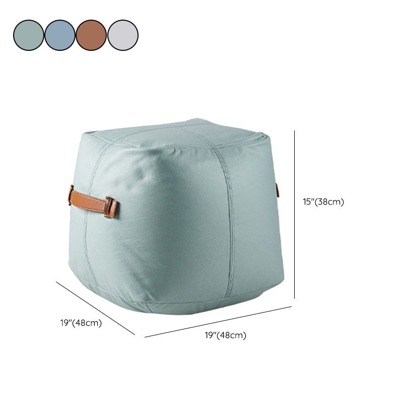 Glam Pouf Ottoman Faux Leather Stain Resistant Upholstered Solid Color Square Ottoman