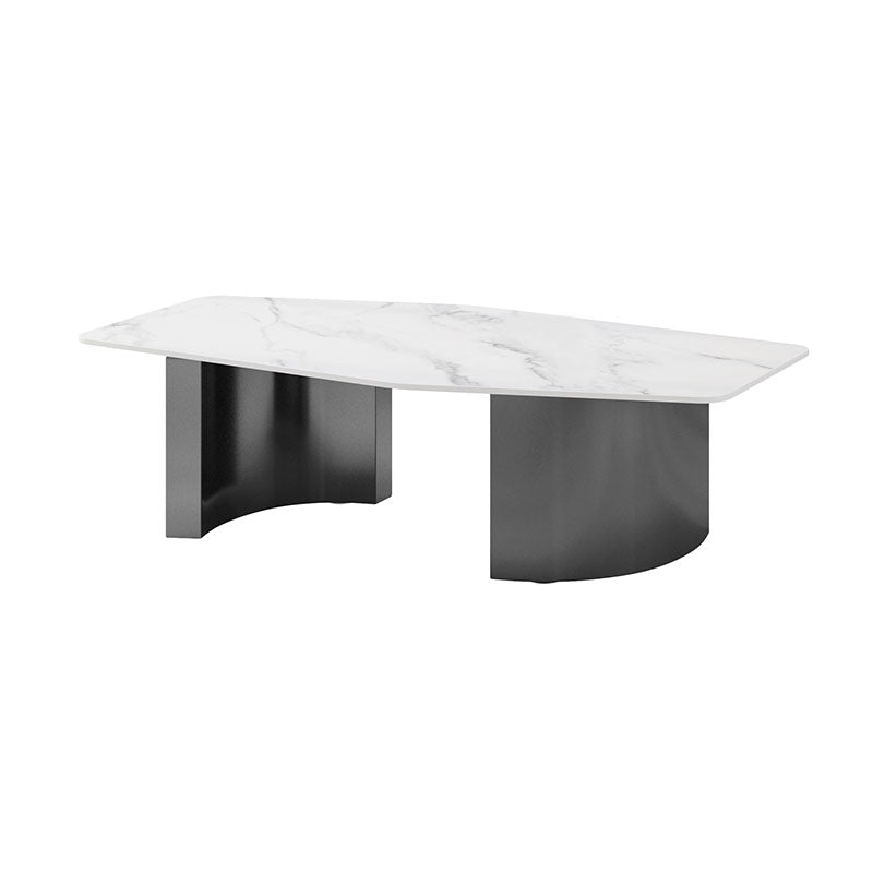 Abstract 1 Single Coffee Table Stone Top Geometric Cocktail Table