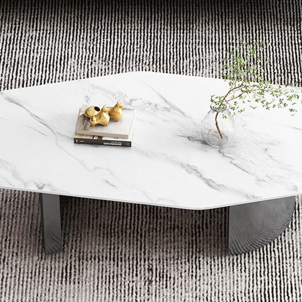 Abstract 1 Single Coffee Table Stone Top Geometric Cocktail Table