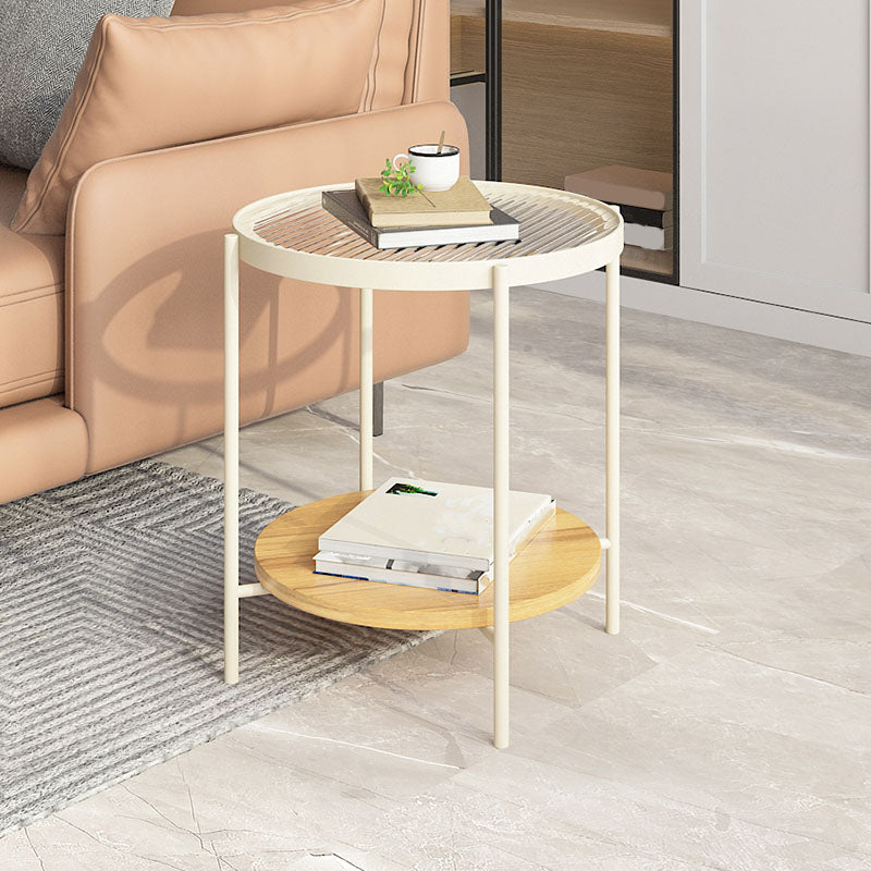 4 Legs Metal Coffee Table Shelf Included Oval Glass Top Cocktail Table