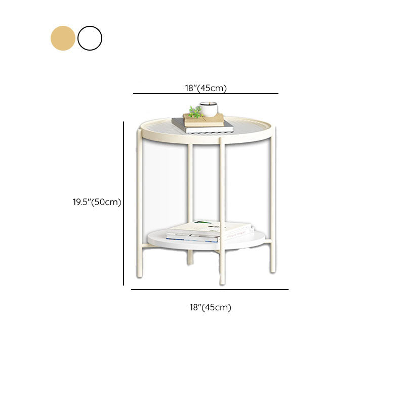 4 Legs Metal Coffee Table Shelf Included Oval Glass Top Cocktail Table