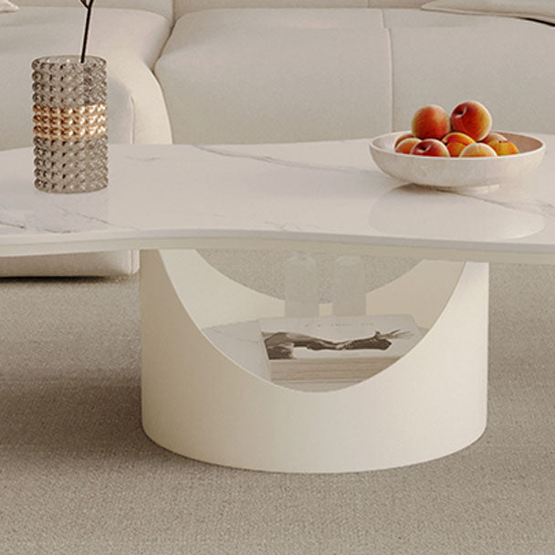 Modern Abstract Coffee Table with Storage Geometric Cocktail Table