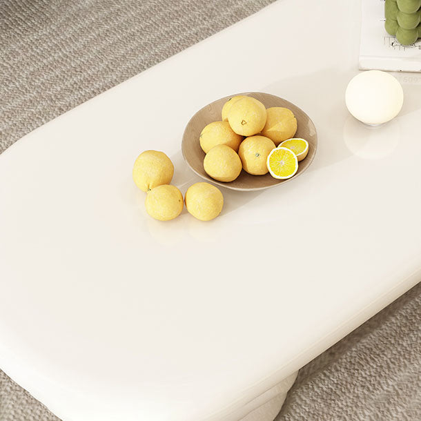 Modern 4 Legs Cocktail Table Oval Engineered Wood Coffee Table - White