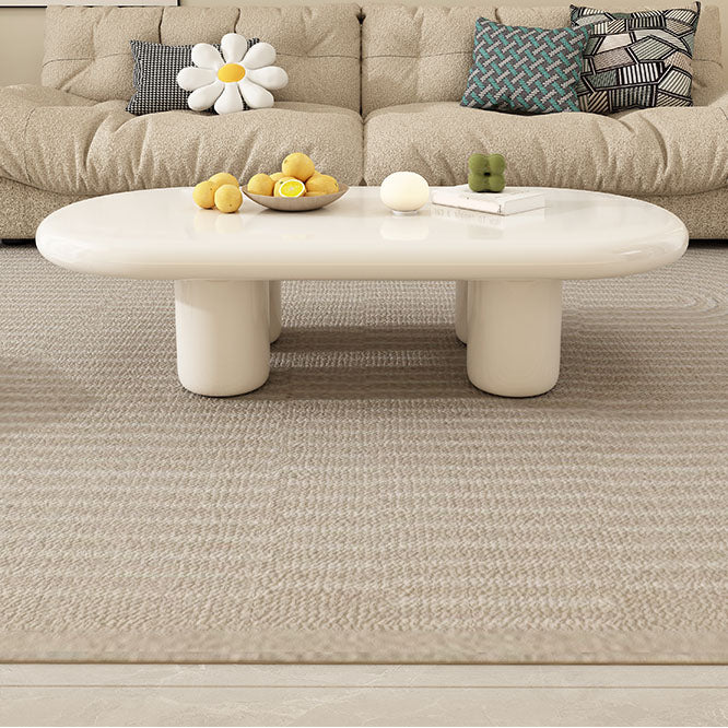 Modern 4 Legs Cocktail Table Oval Engineered Wood Coffee Table - White