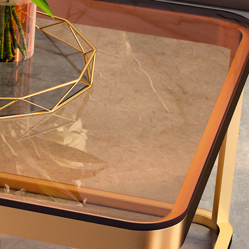 Frame Coffee Table Slate/Glass Top Coffee or End Table with Drawer