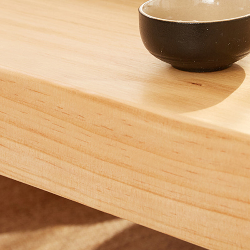 4 Legs Coffee Table Contemporary Rectangle Solid Wood Coffee Cocktail Table