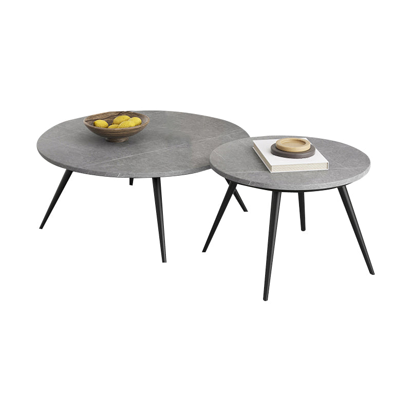 Slate Coffee Table Set Contemporary 4 Legs Coffee Cocktail Table